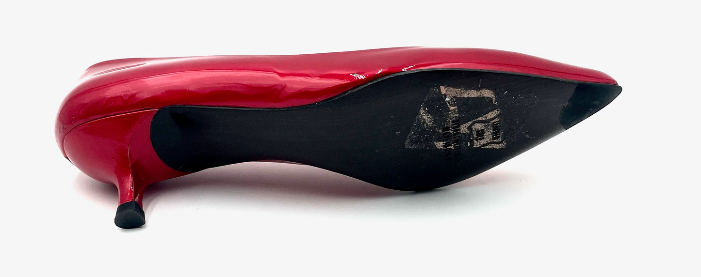 Stuart Weitzmann Red Patent Kitten Heel Pump Size 8M