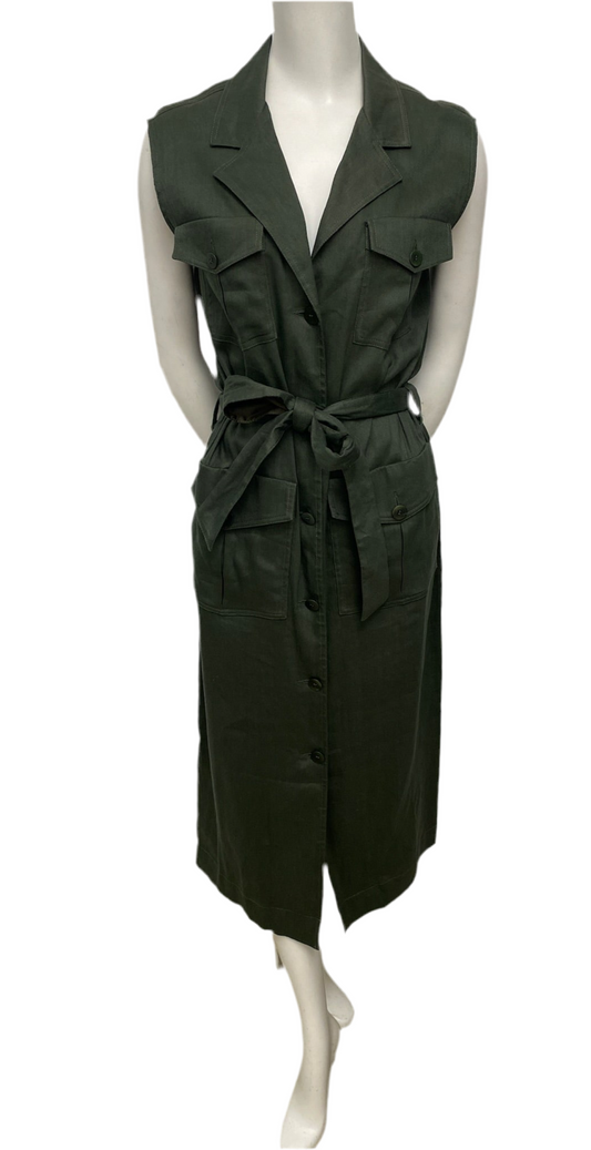 Rodebjer Green Sleeveless Utility Dress Size S