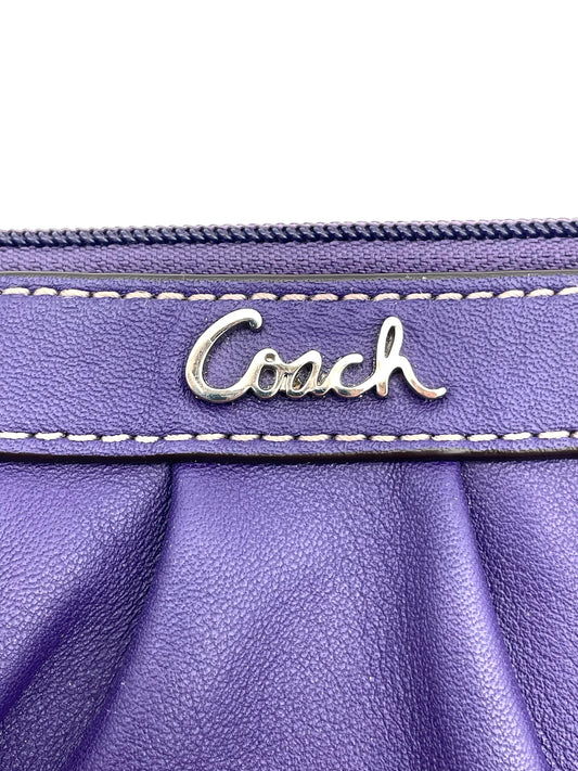 Coach Purple Leather Wristlet
