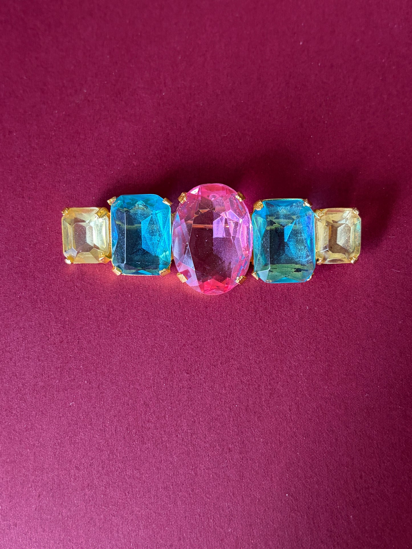 1950s Bar-Style Rhinestone Brooch