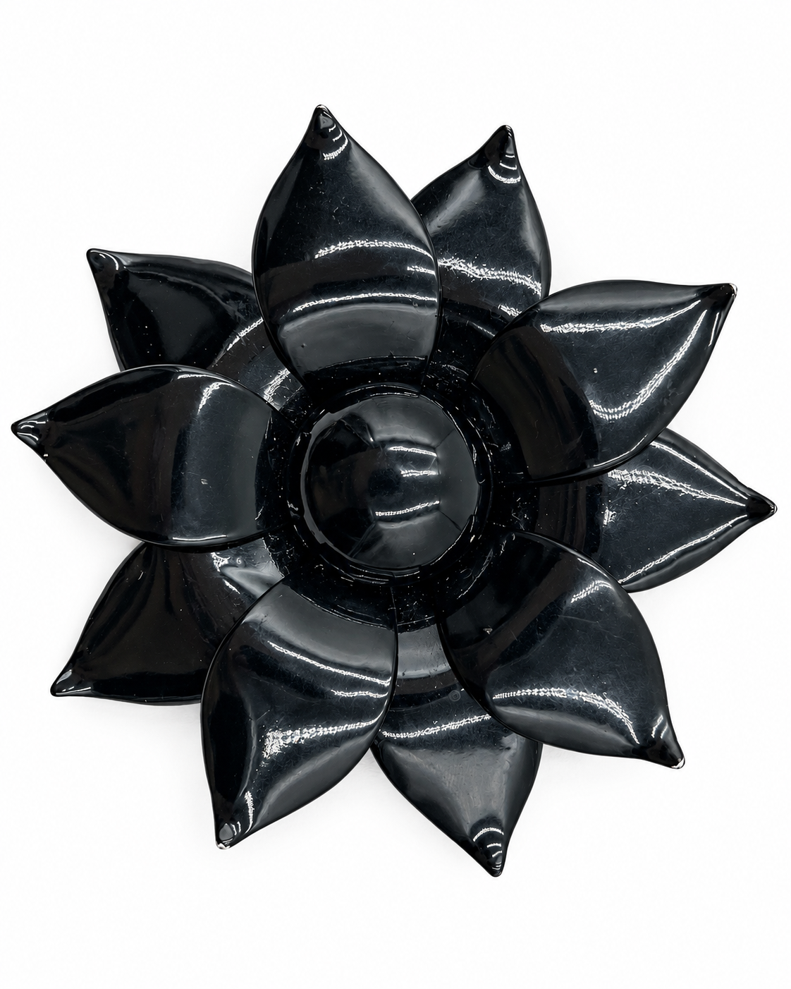 1960s Black Flower Statement Brooch