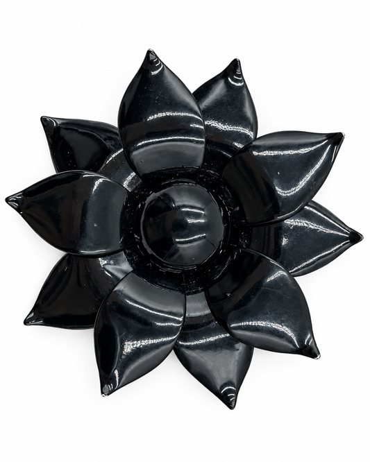 1960s Black Flower Statement Brooch