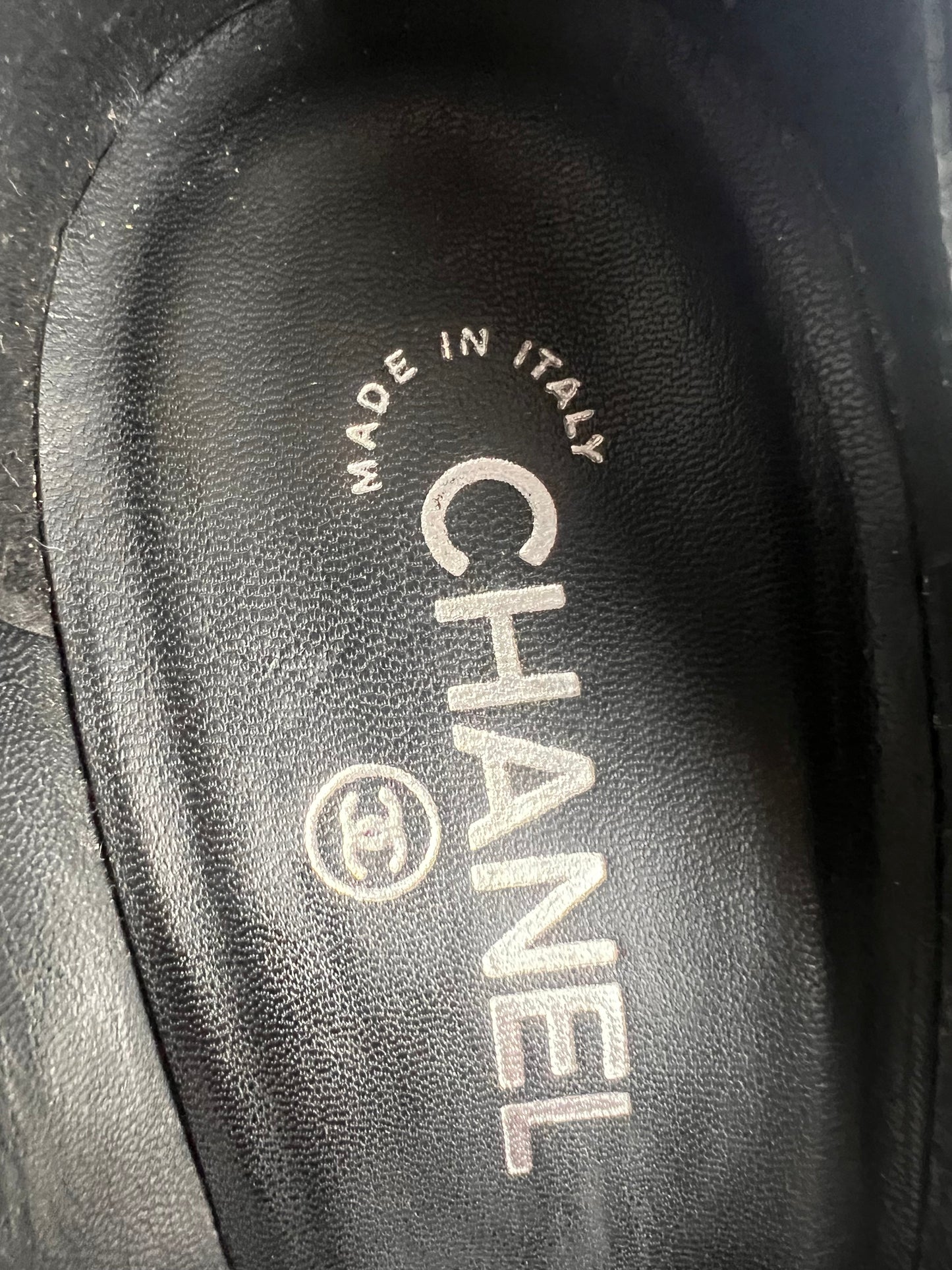 Chanel Black Patent Cap Toe Pump Size 41