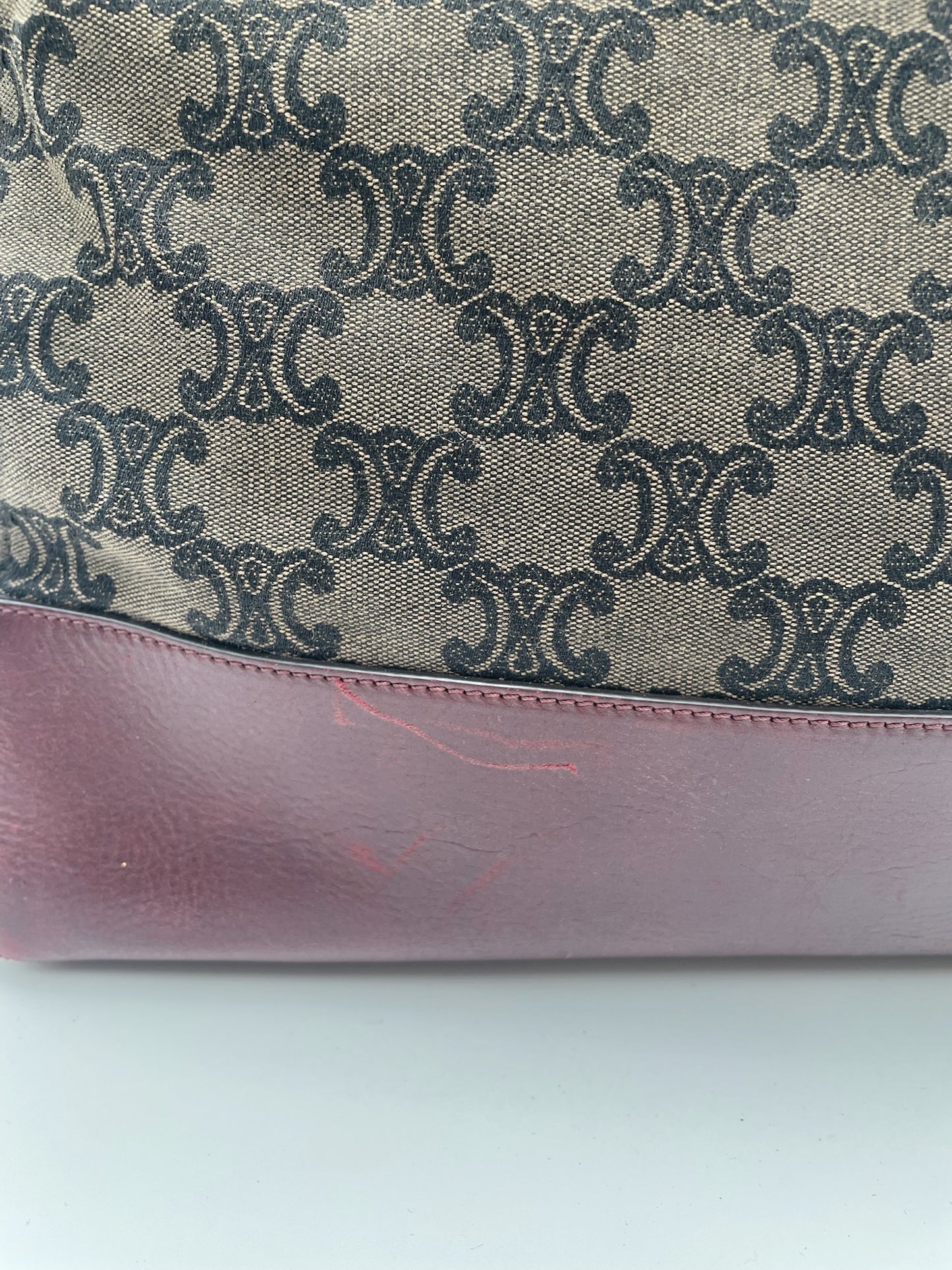 Vintage Celine Triomphe Macadam Canvas Tote