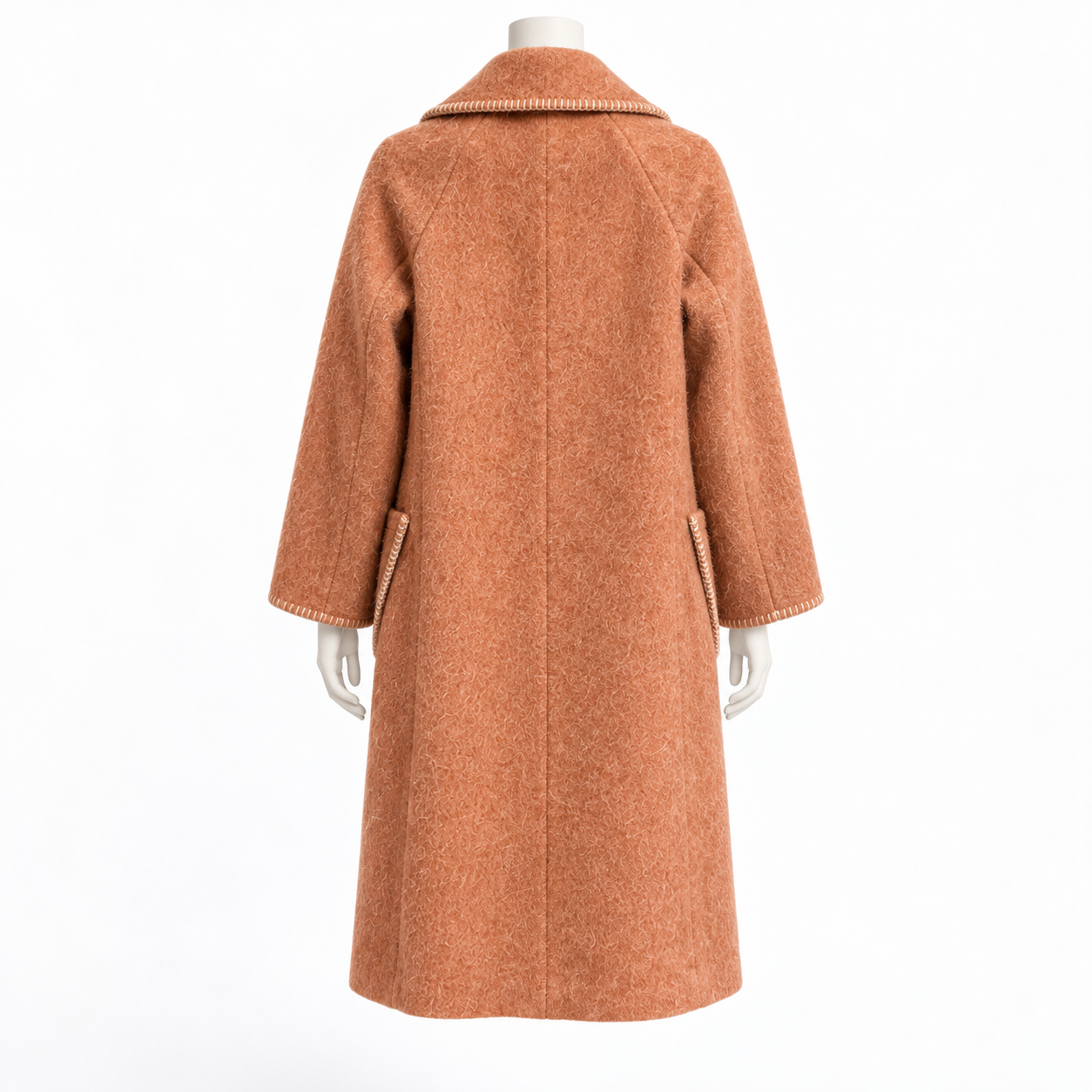Banana Republic Peach Fuzzy Italian Wool Blend Coat Size XS