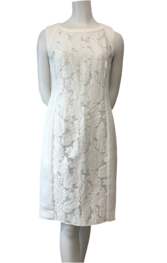 BOSS White Sheath Lace Dress Size 8
