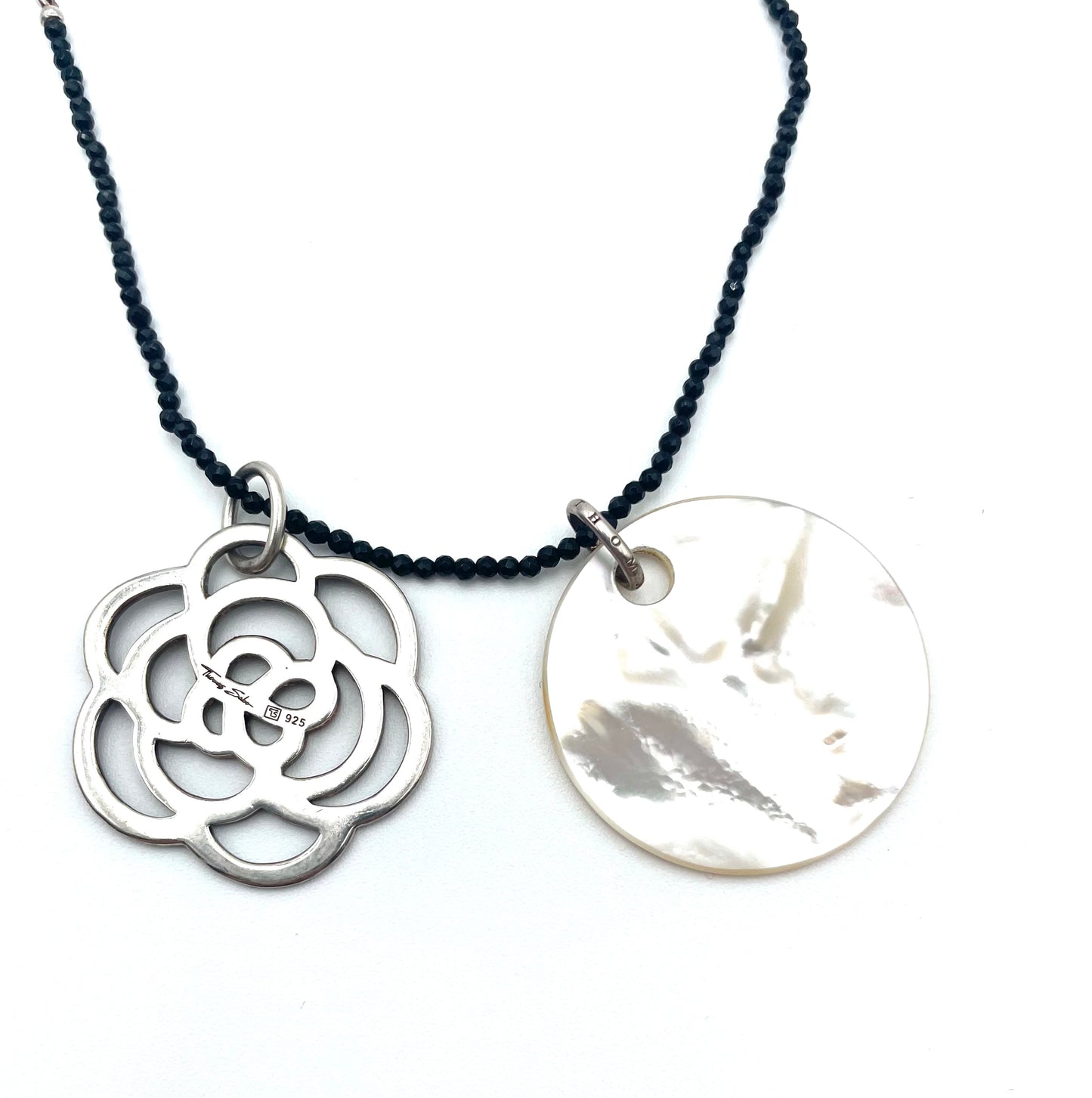 Thomas Sabo Open Work Sterling Silver & Mother Of Pearl Pendant Necklace