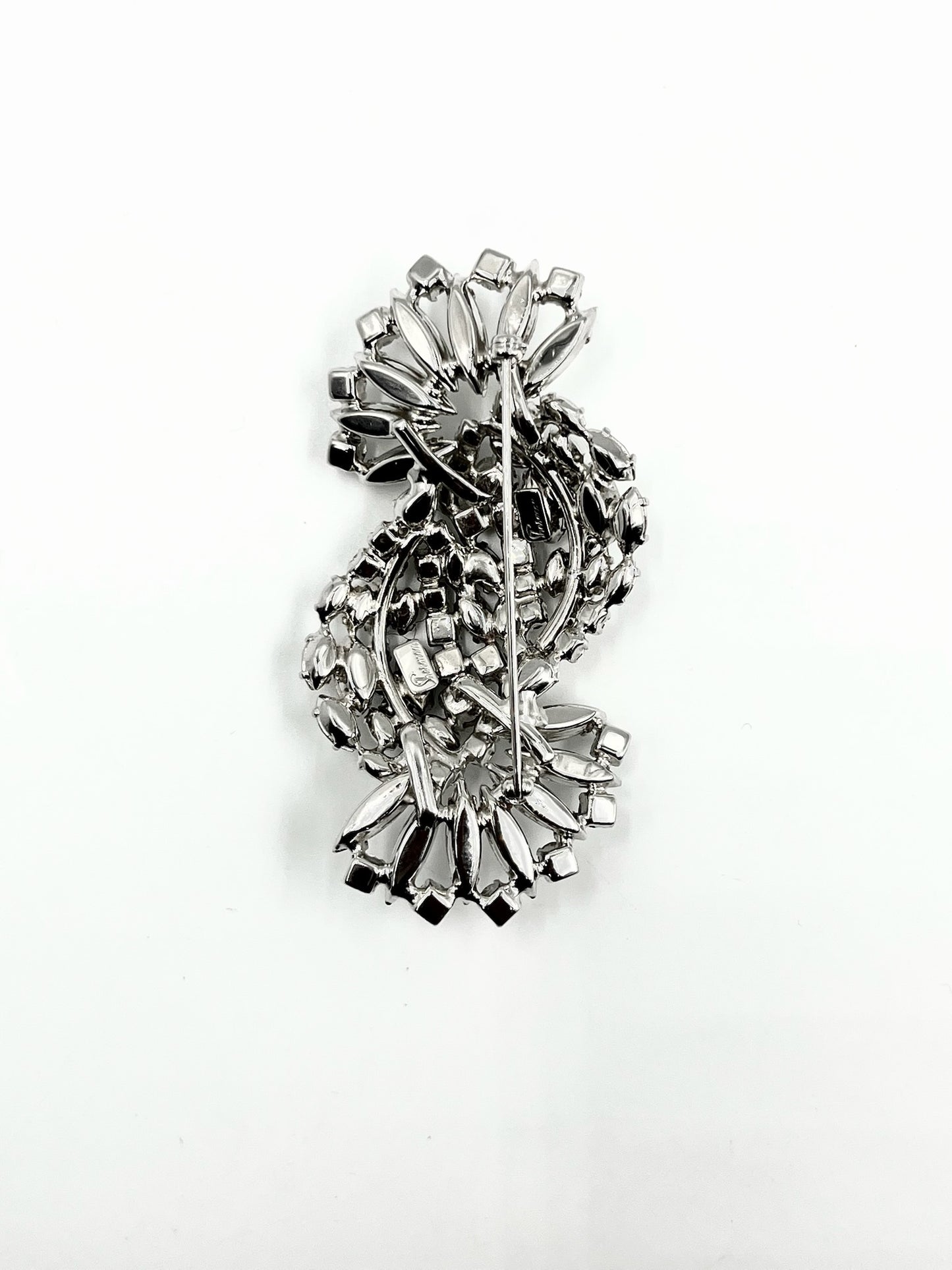 Vintage 1950s Sherman Clear Swarovski Crystal Brooch