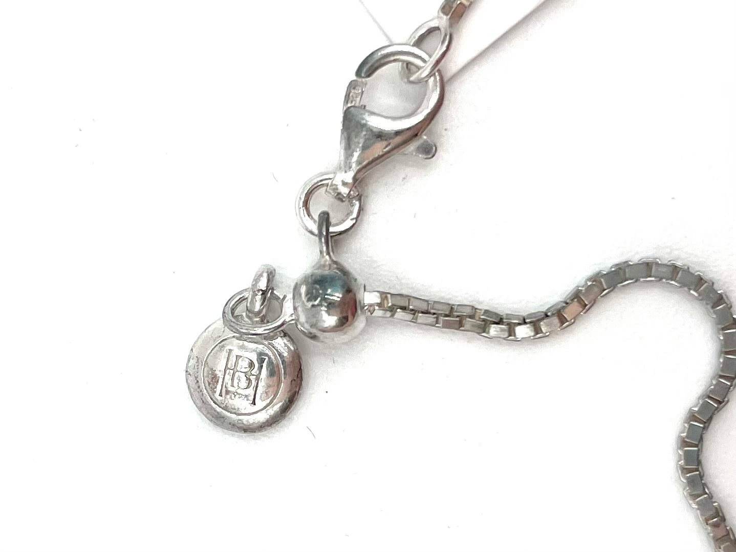 Hillberg & Bern Sterling Silver Teardrop Rhinestone Pendant Necklace