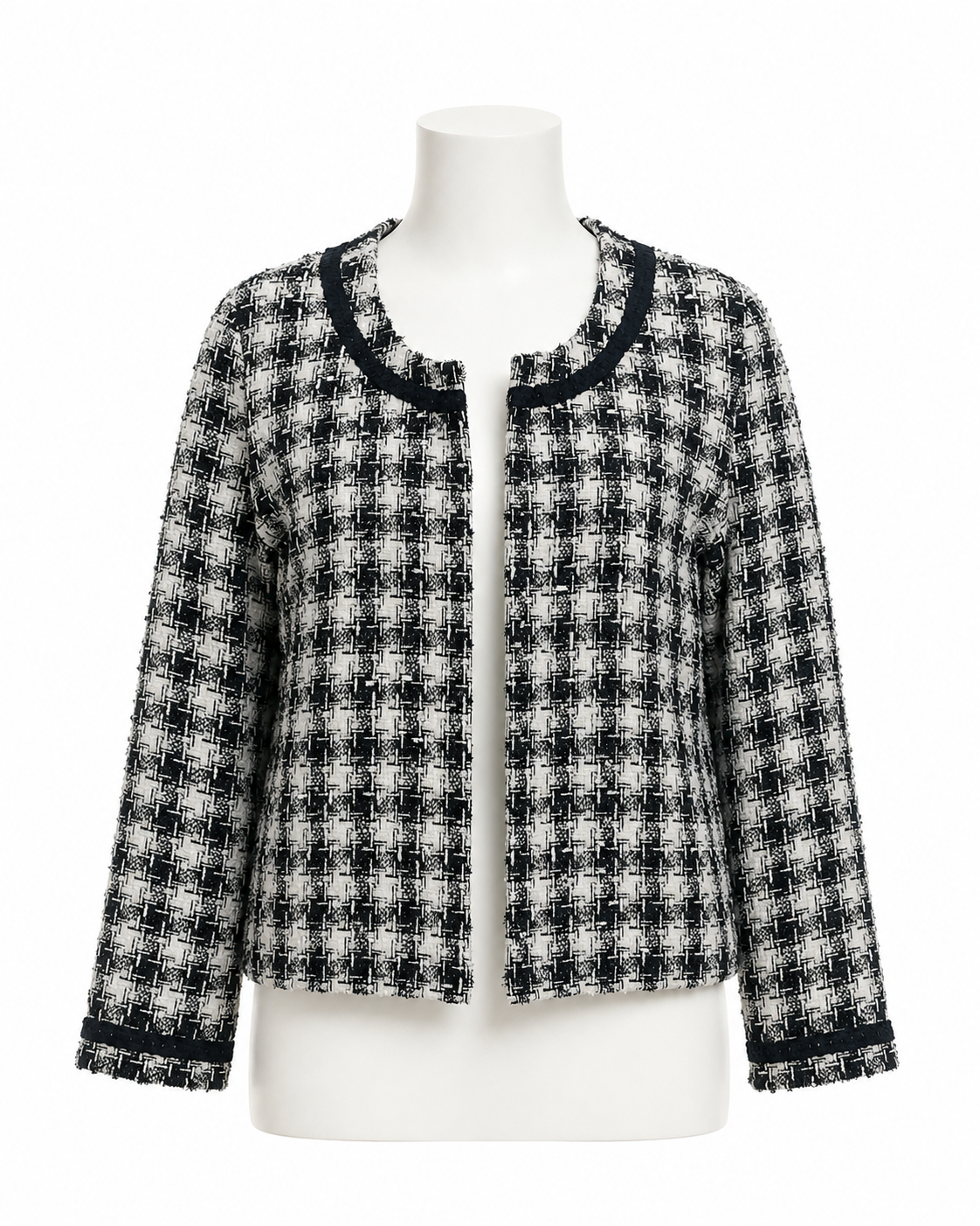 Karl Lagerfeld B/W Checkered Tweed Jacket Size XL
