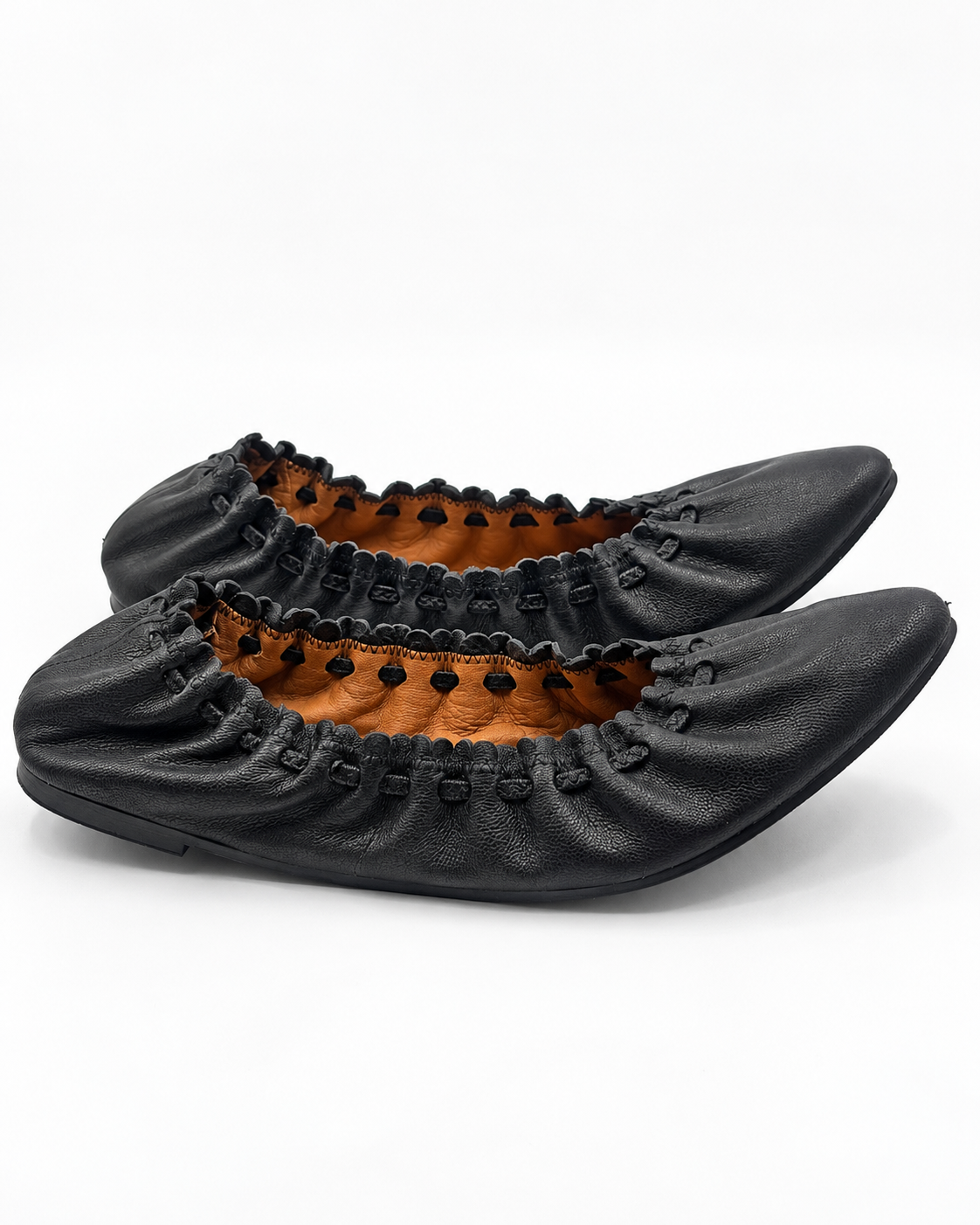 See By Chloe Black Jane Leather Ballet Flats Size 38.5