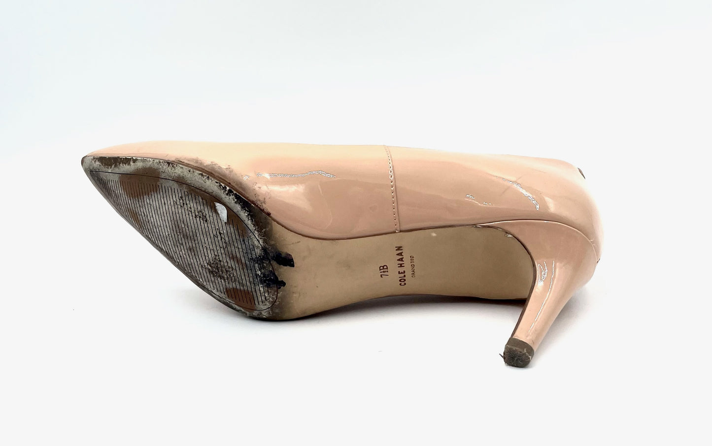 Cole Haan Nude Patent Leather Pointed Toe Pump Size 7.5