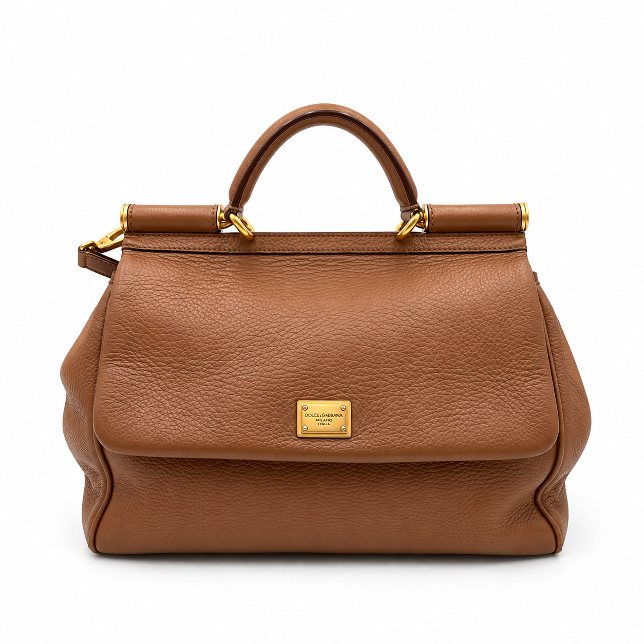 Dolce & Gabanna Caramel Large Miss Sicily Top Handle Bag