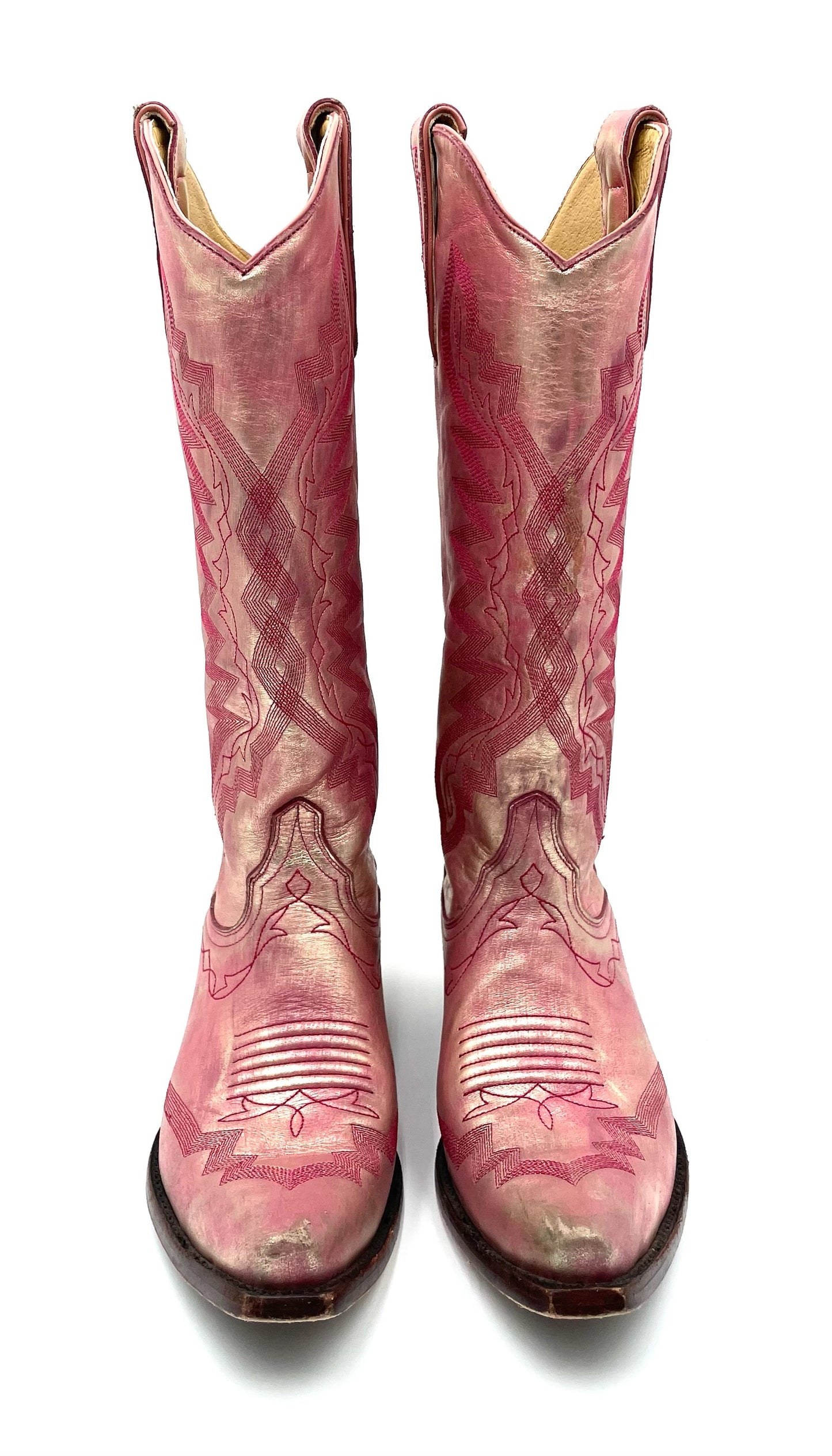Old Gringo Metallic Pink Leather Cowboy Boots Size 8B
