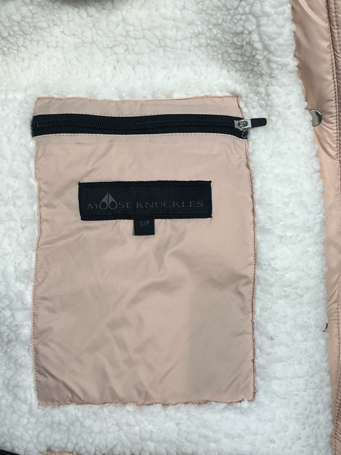 Brand New Moose Knuckle Elmira Pink Curduroy Puffer Jacket Size S