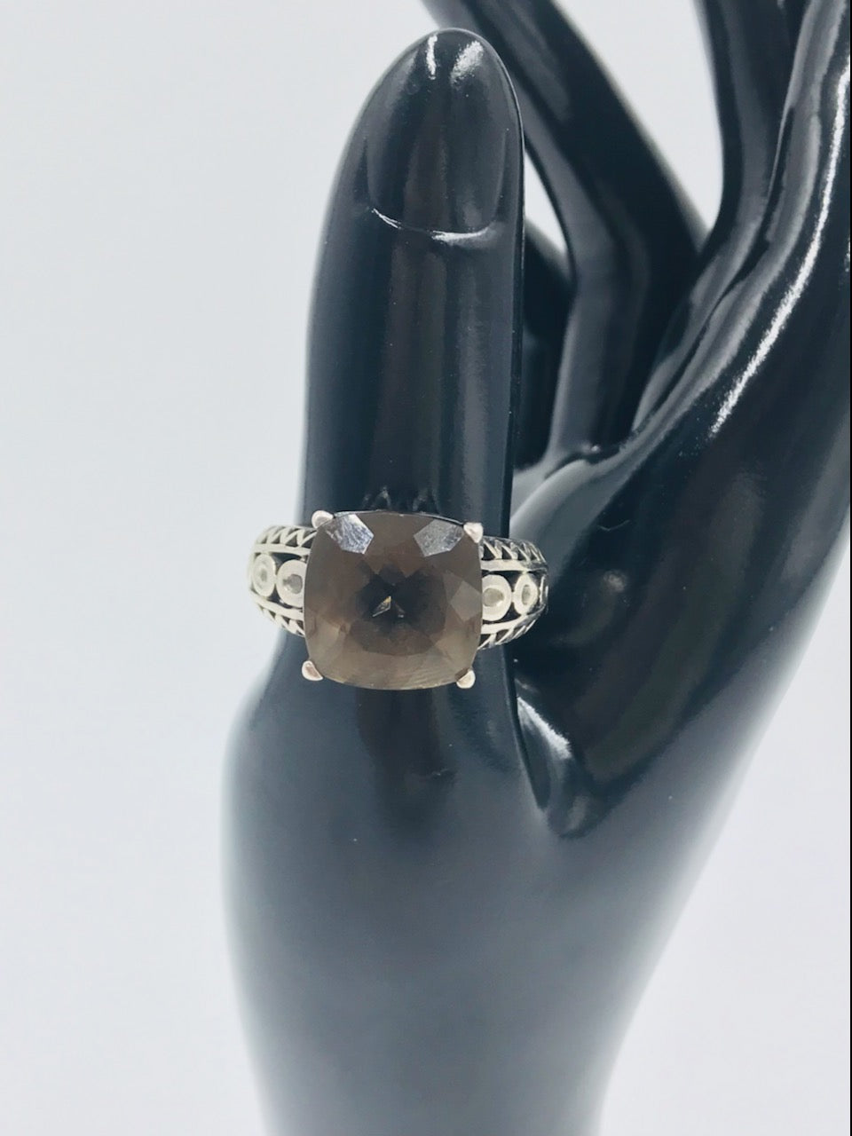 Smokey Quartz Sterling Silver 825 Ring Size 8.5