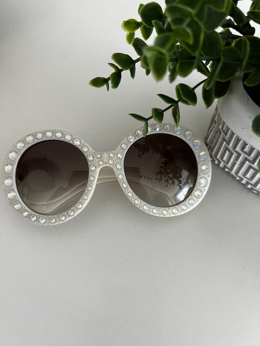 Prada Cream Round Lens Sunglasses Style SPR 31P