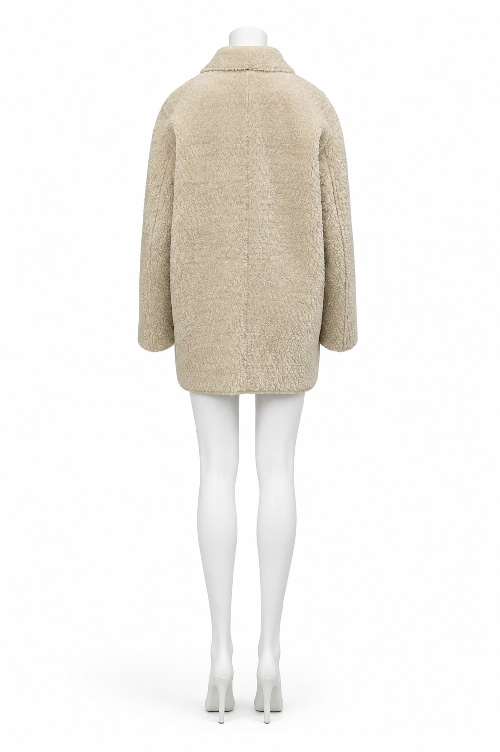 The Kooples Cream Faux Fur Sherpa Coat Size XS