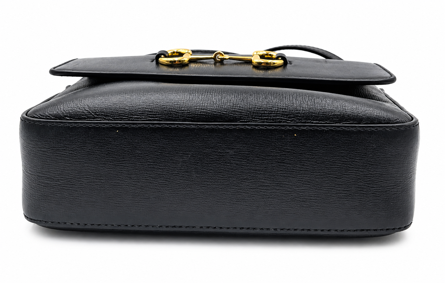 Gucci Black Leather Crossbody Horsebit Bag