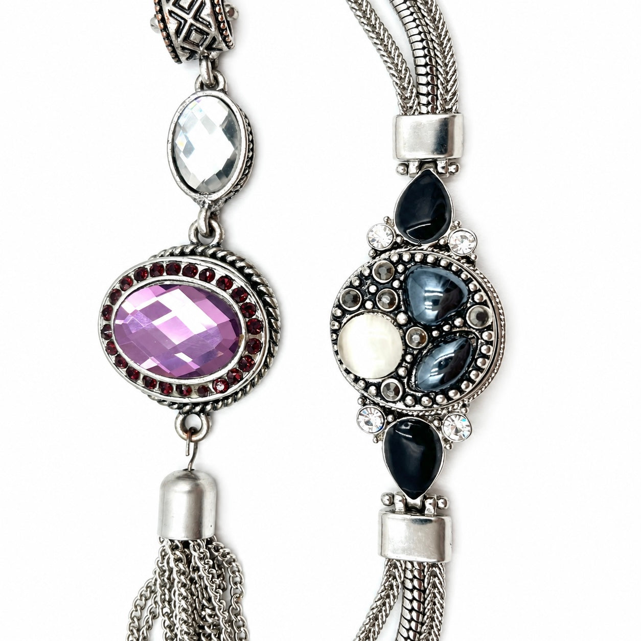 Vintage Interchangeable Snap Button Necklace & Bracelet Set