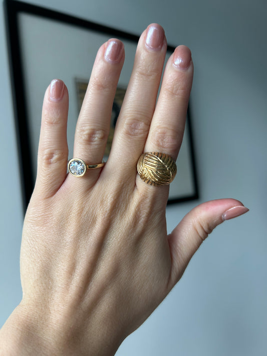 1980s Gold Domed Ring Size 5.5