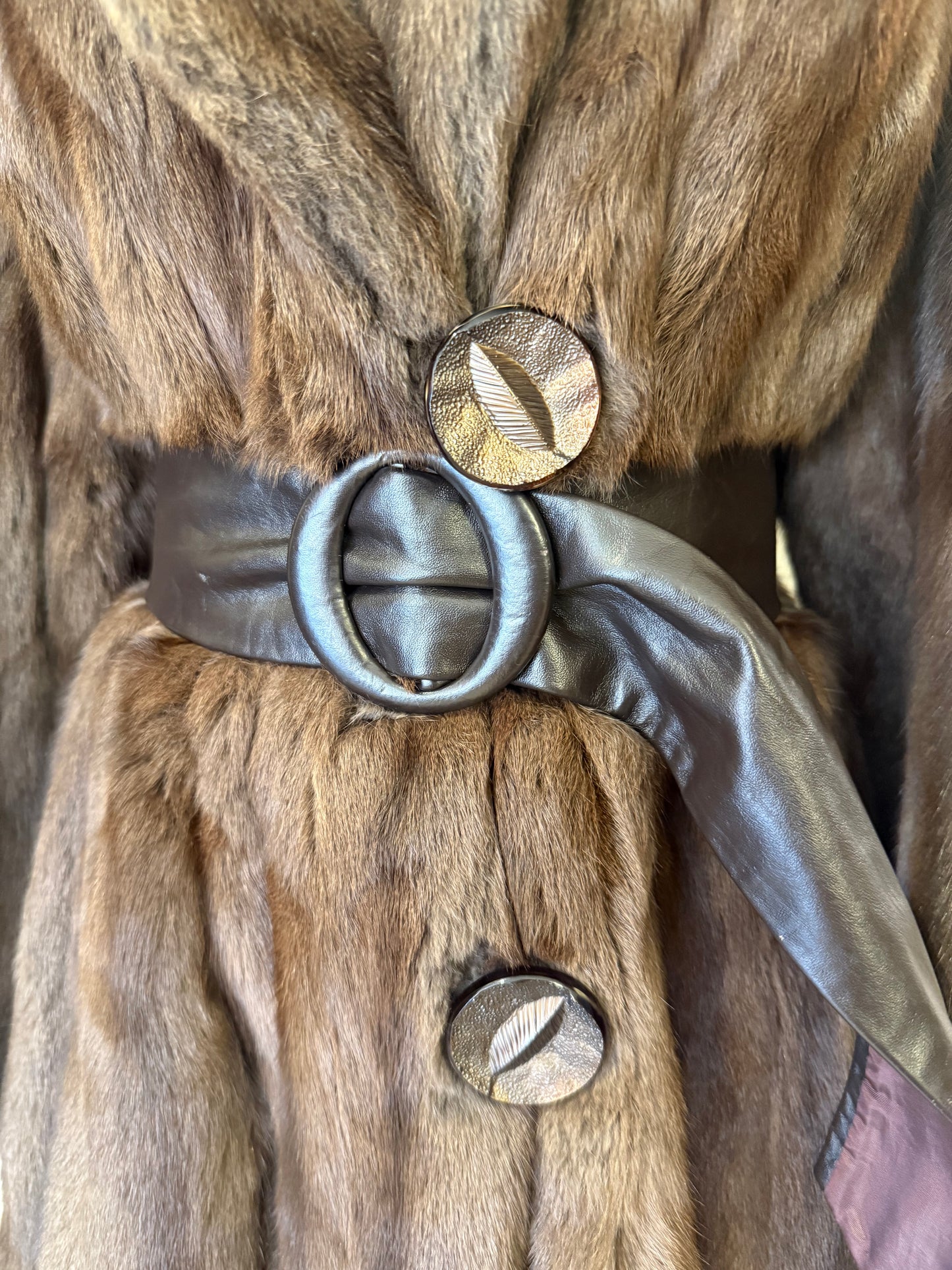 Vintage Brown Squirrel Fur Coat Fits like M