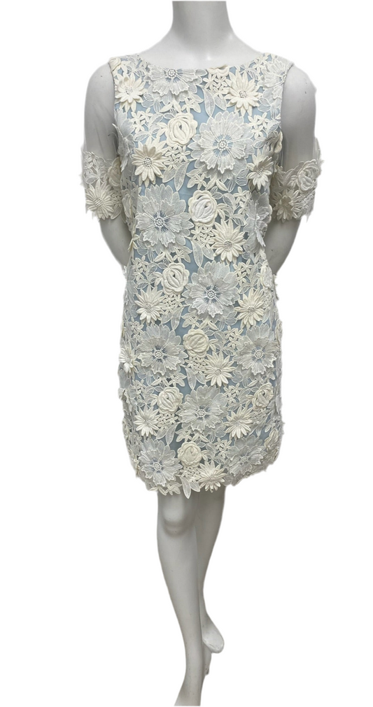 Brand New Badgley Mischka Light Blue Lace Dress Size 2