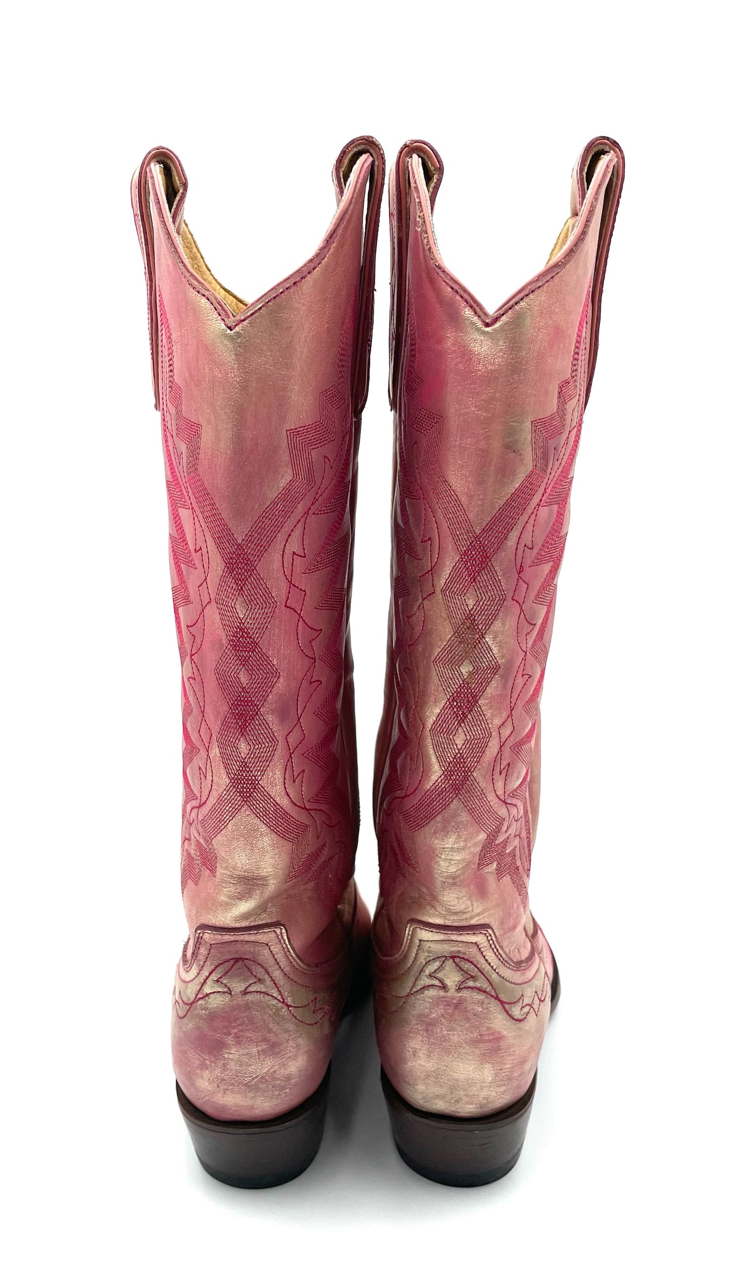 Old Gringo Metallic Pink Leather Cowboy Boots Size 8B