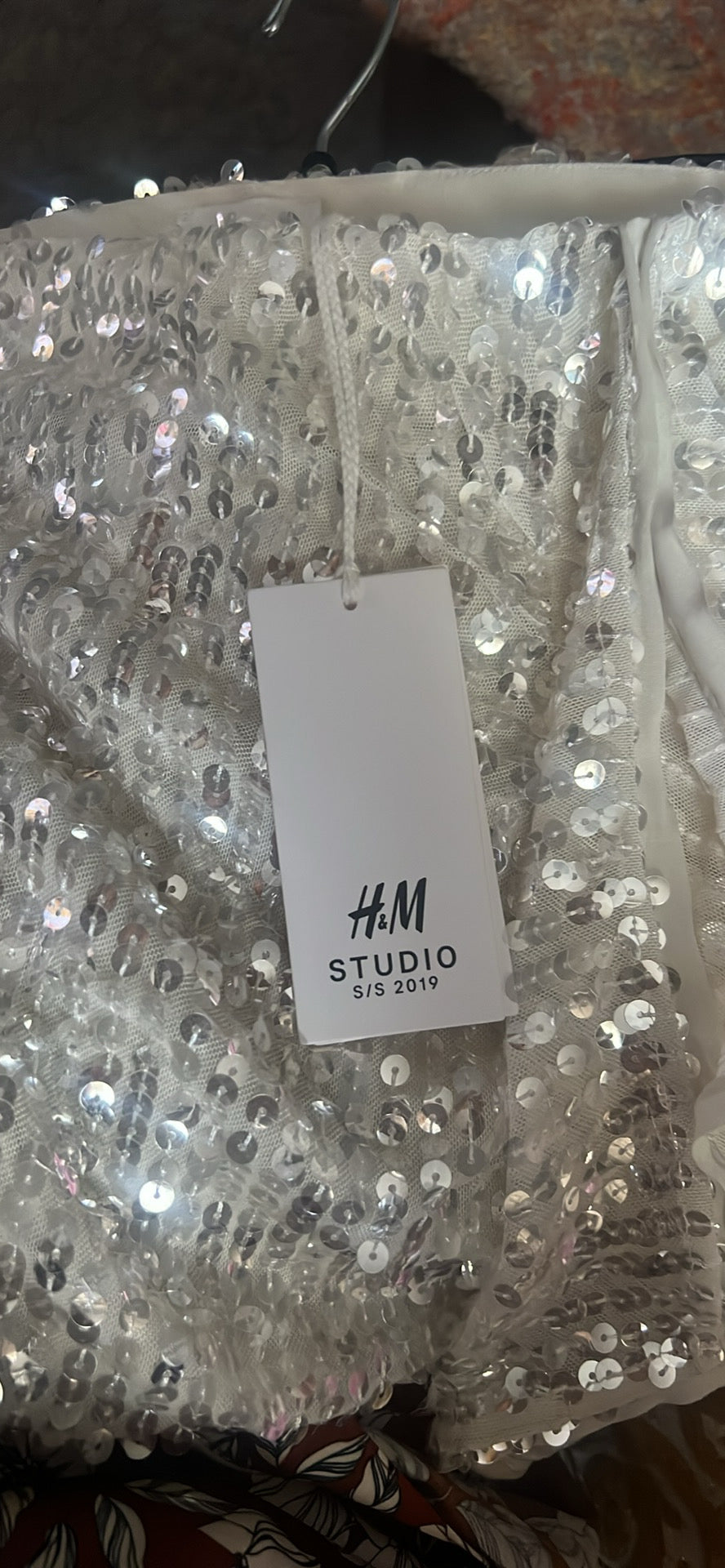 Brand New H&M Studio Silver Sequin Skirt Size XS