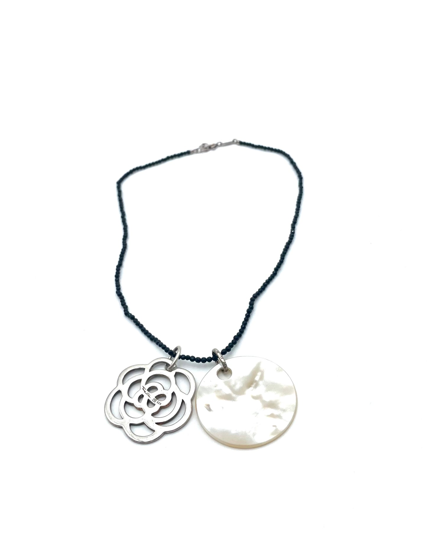 Thomas Sabo Open Work Sterling Silver & Mother Of Pearl Pendant Necklace