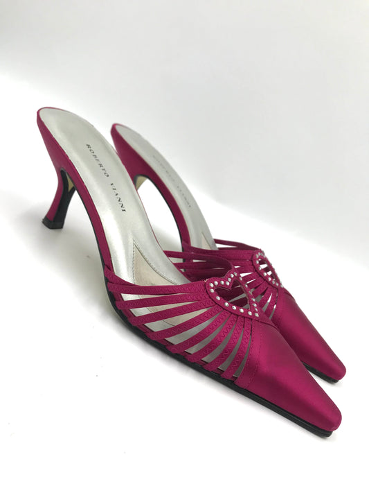 Roberto Vanni Pink Kitten Heel Mule Size 8.5