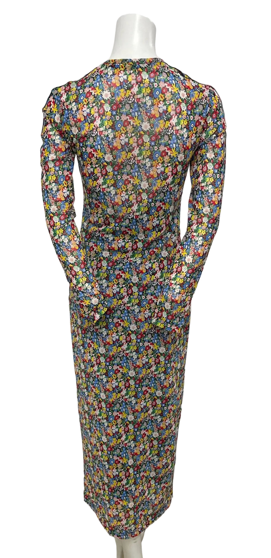 Adidas x Liberty London Long Sleeve Floral Mesh Midi Dress Fits like M