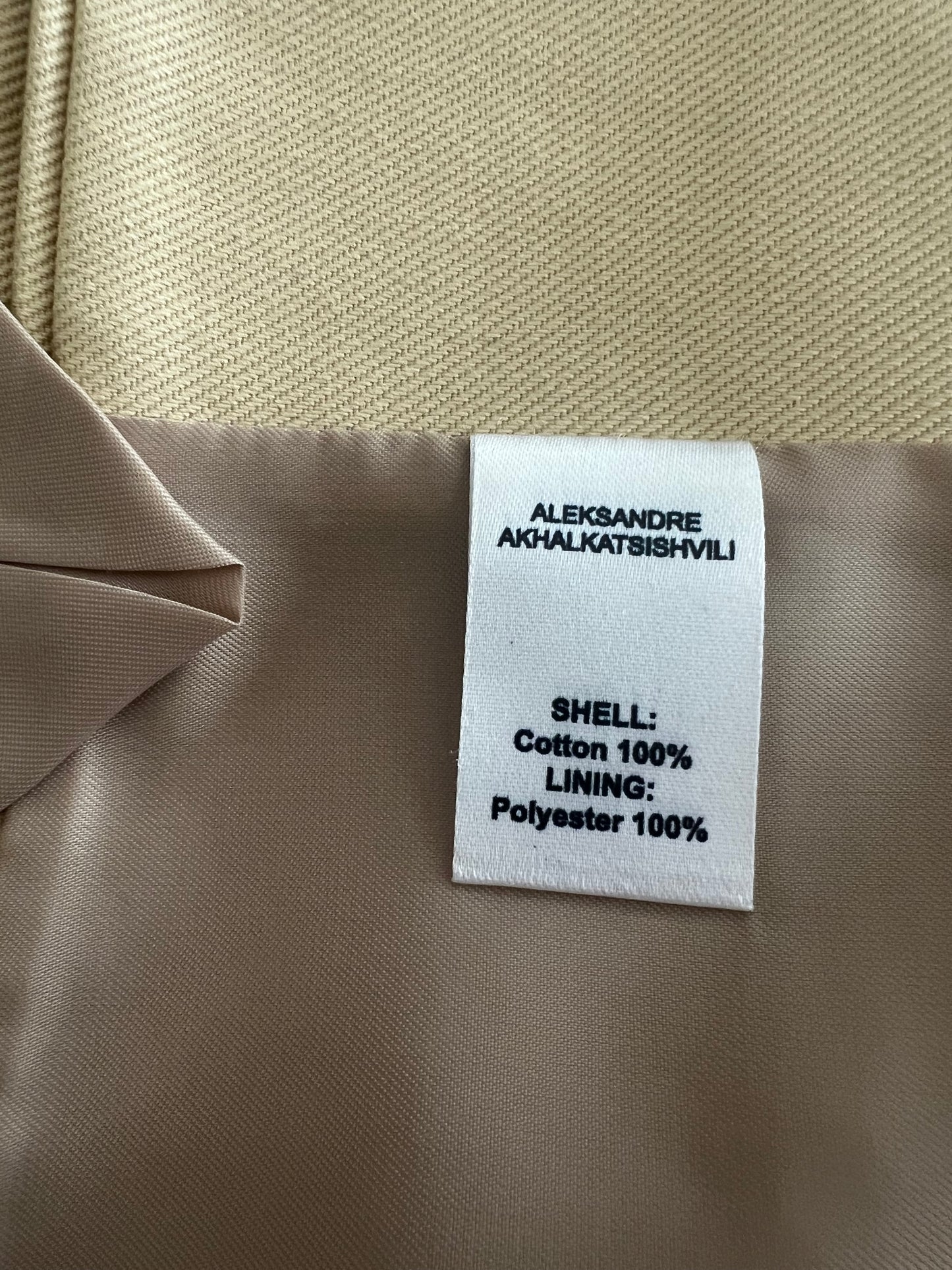 Aleksandre Akhalkatsishvili Biege Geometric Patterned Jacket Size XS