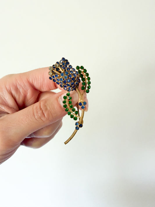 Vintage Czech Flower Brooch