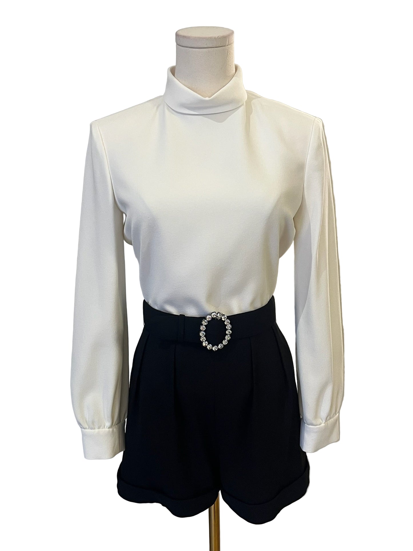 Saint Laurent Black & White Open Back Romper Size 36