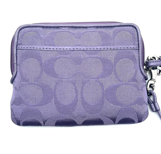 Coach Lavender Monogram Canvas Wristlet