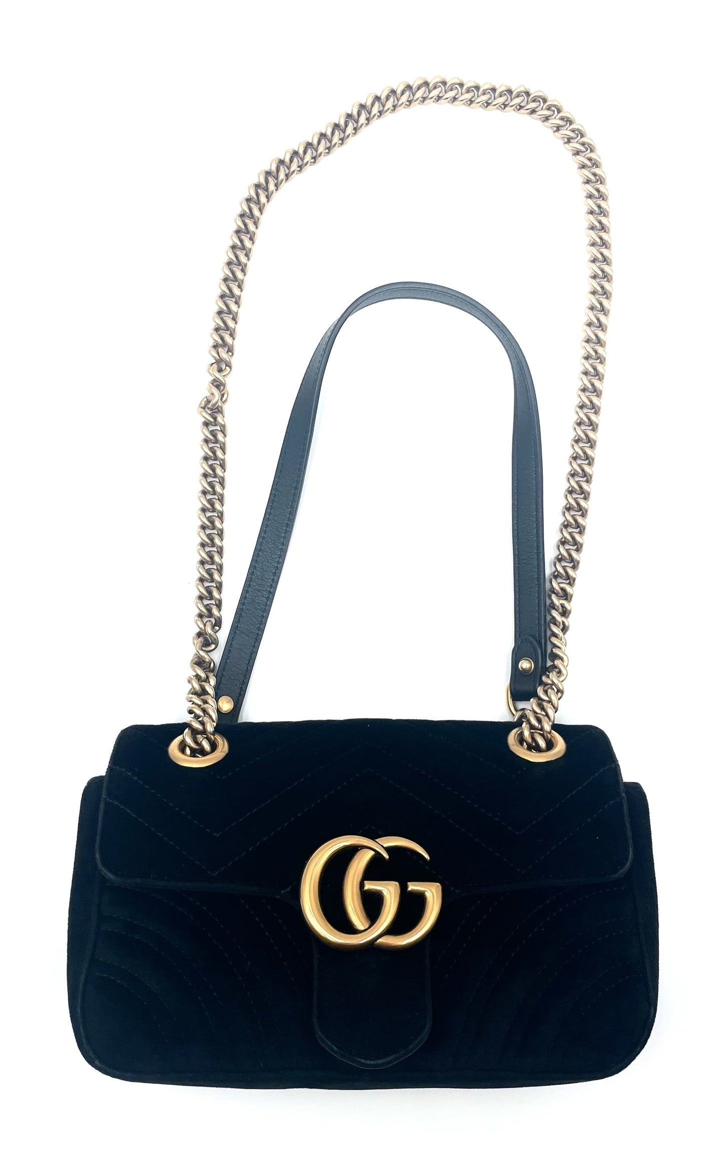 Gucci Marmont Small Black Velvet Bag