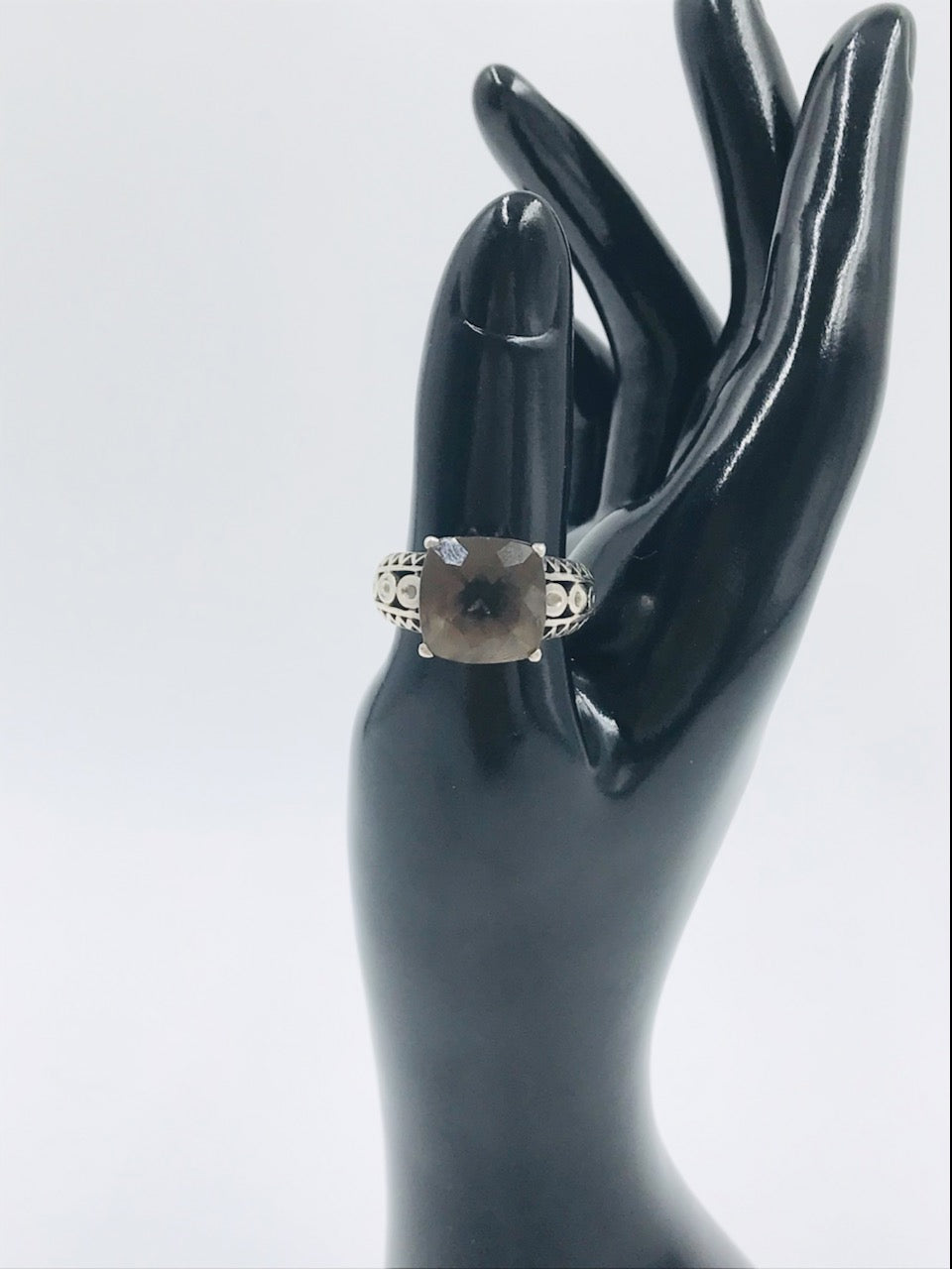 Smokey Quartz Sterling Silver 825 Ring Size 8.5