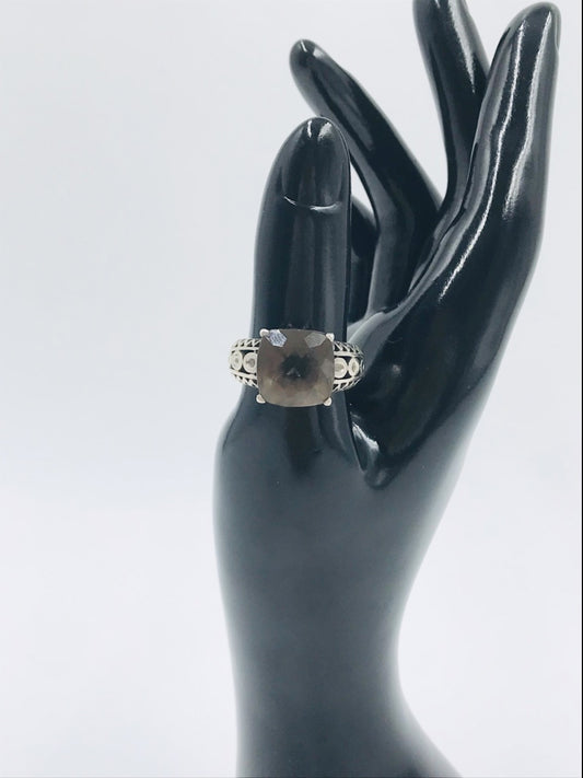 Smokey Quartz Sterling Silver 825 Ring Size 8.5