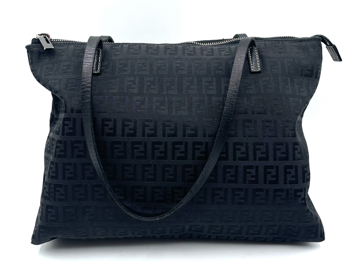 Fendi Black Zucca Monogram Shoulder Tote