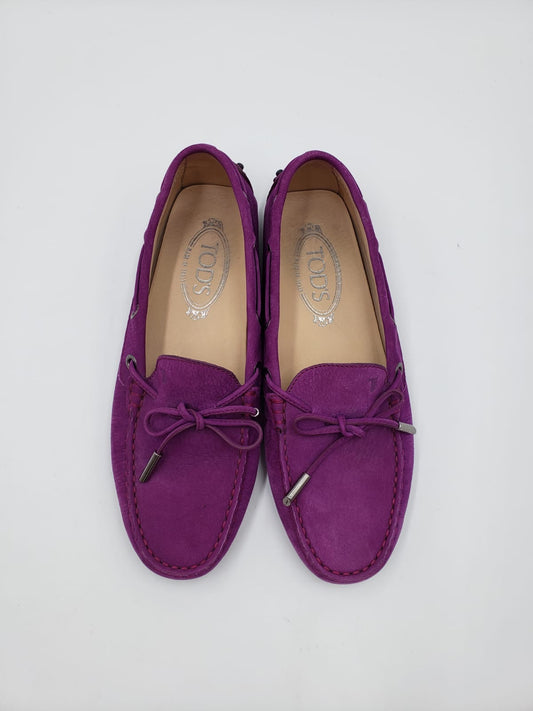 Tods Purple Flat Loafers Size 37