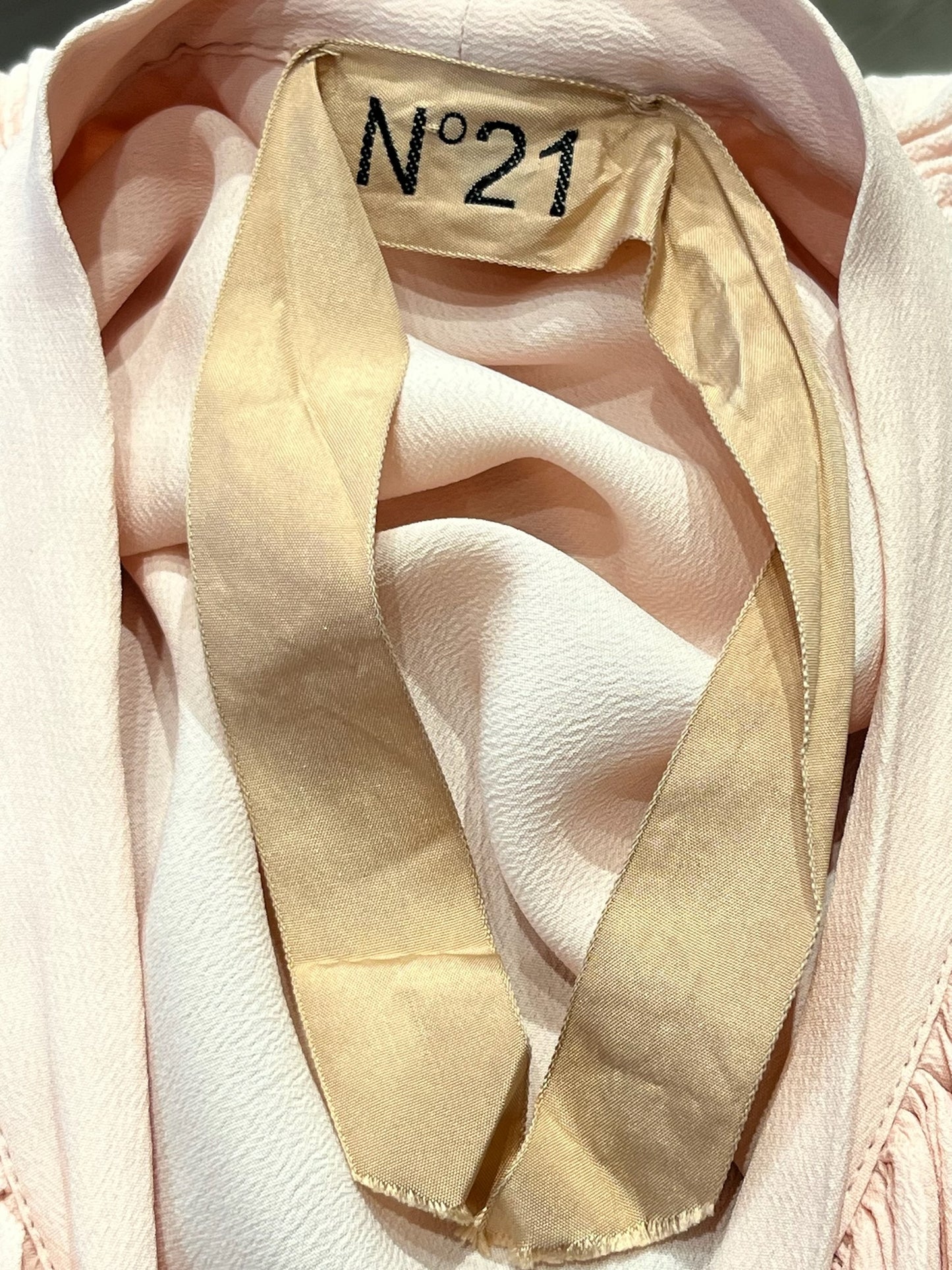 No 21 Pink Ruffle Silk Dress Size 40 US S