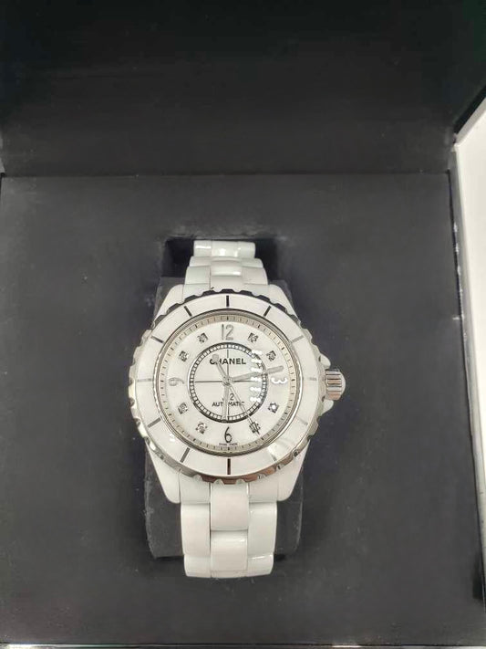Chanel J12 White Ceramic Diamond Watch