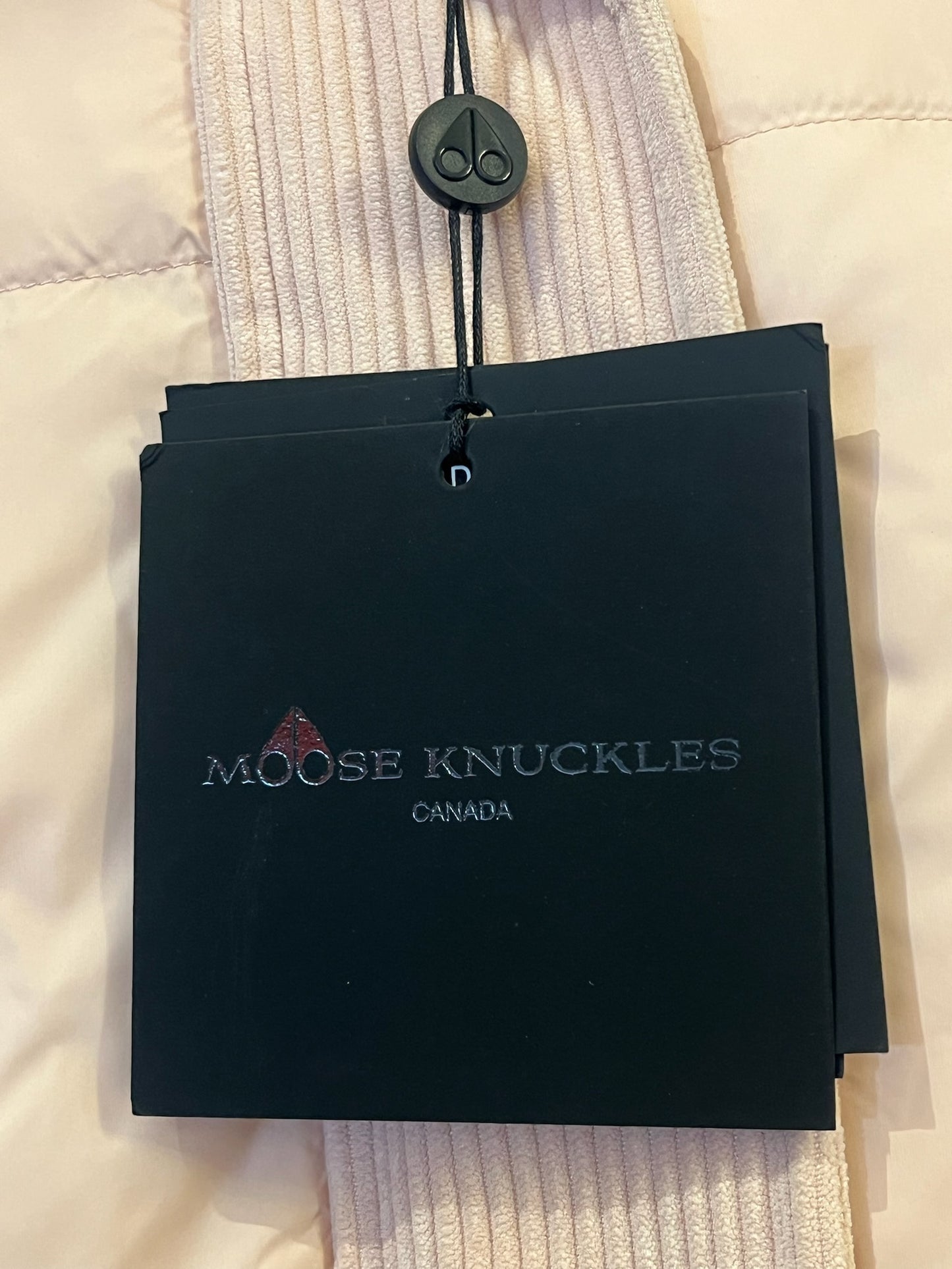 Brand New Moose Knuckle Elmira Pink Curduroy Puffer Jacket Size S