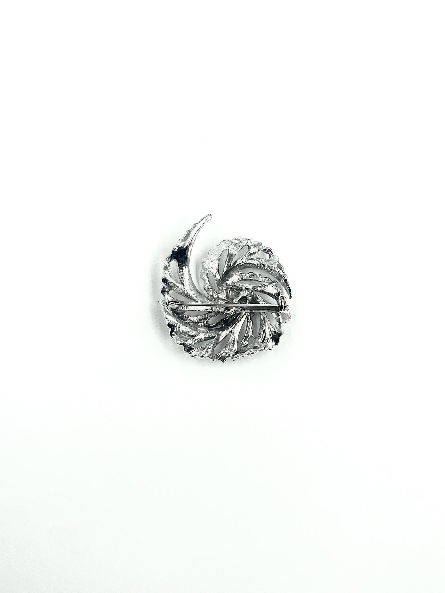 Vintage 1950s Silver Tone Brooch Unsigned