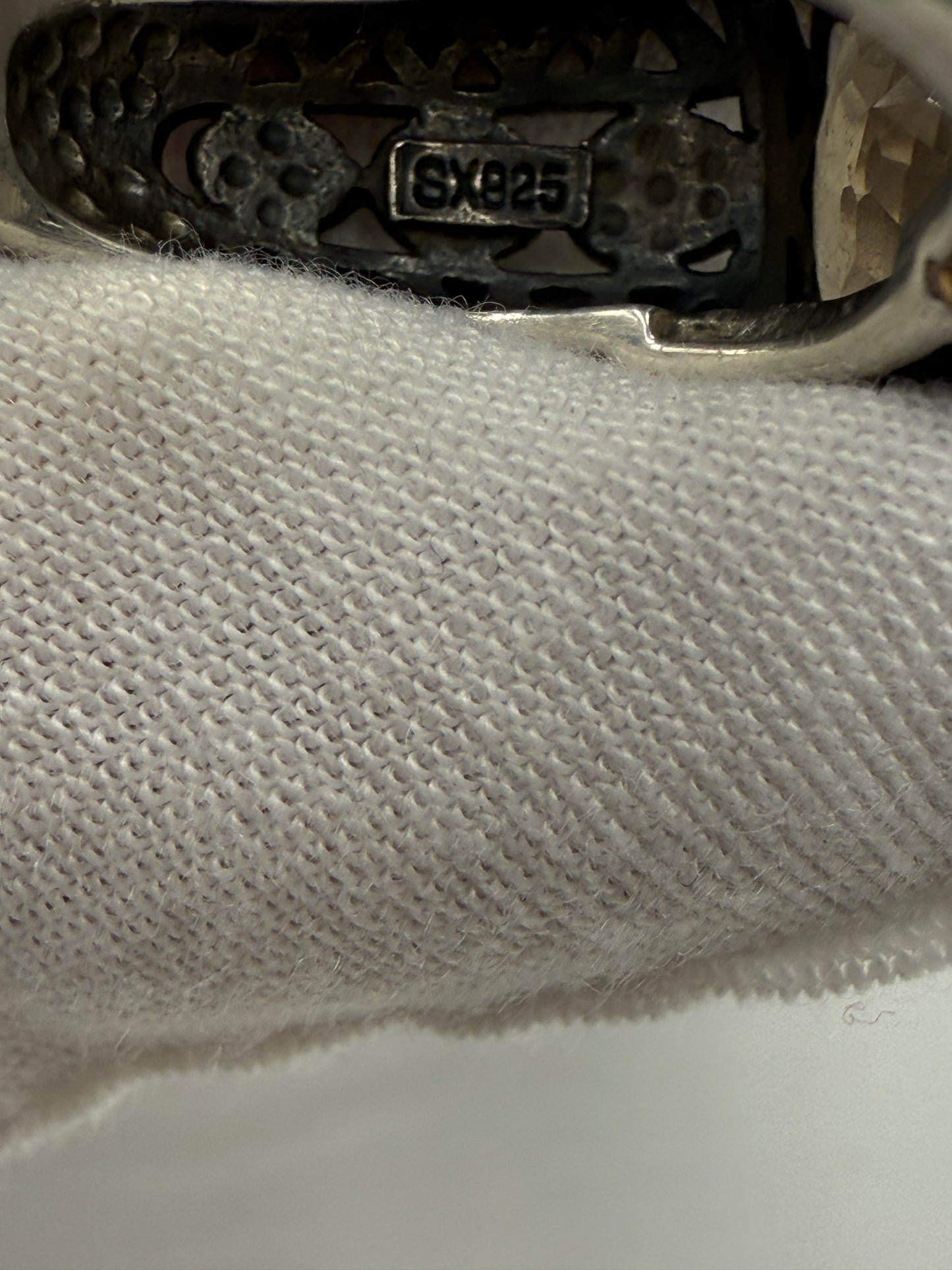 Smokey Quartz Sterling Silver 825 Ring Size 8.5