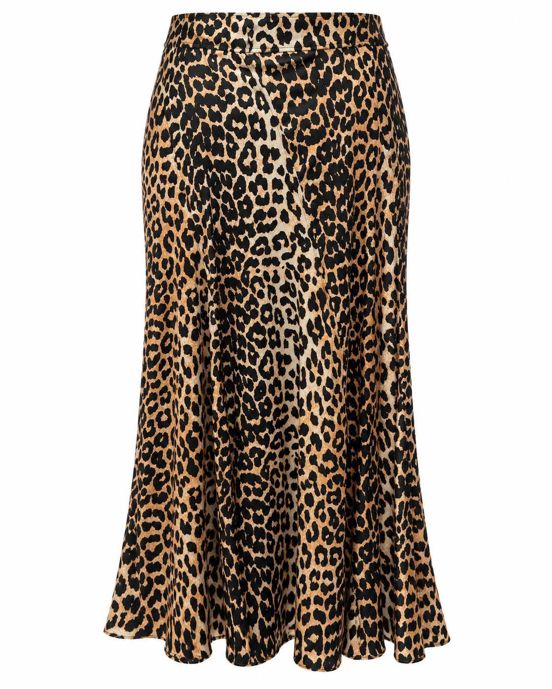 Brand New Ganni Leopard Print Silk Midi Skirt Size 10