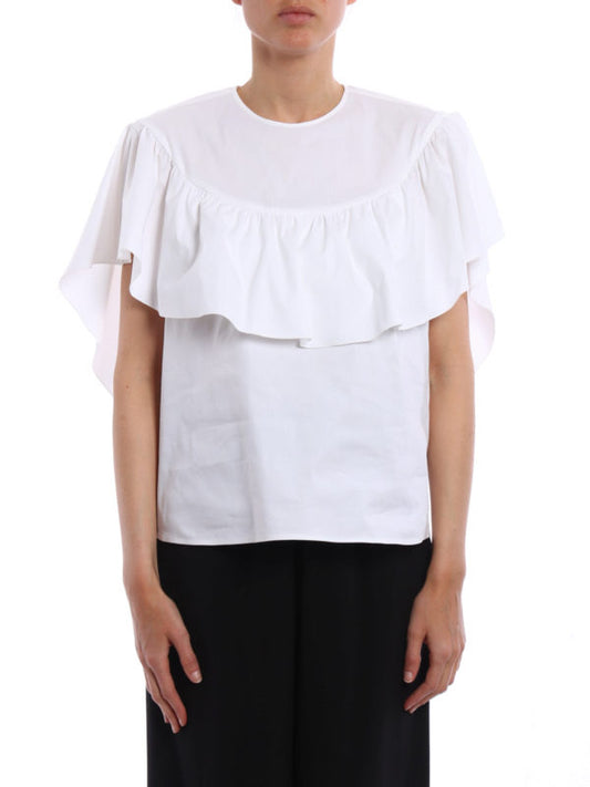 Red Valentino White Ruffle Blouse Size 40