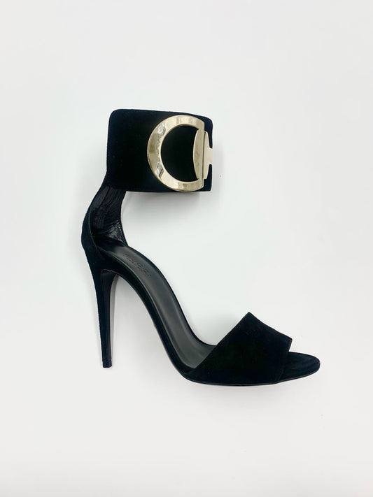 Gucci Black Ankle Strap Heels Size 6.5