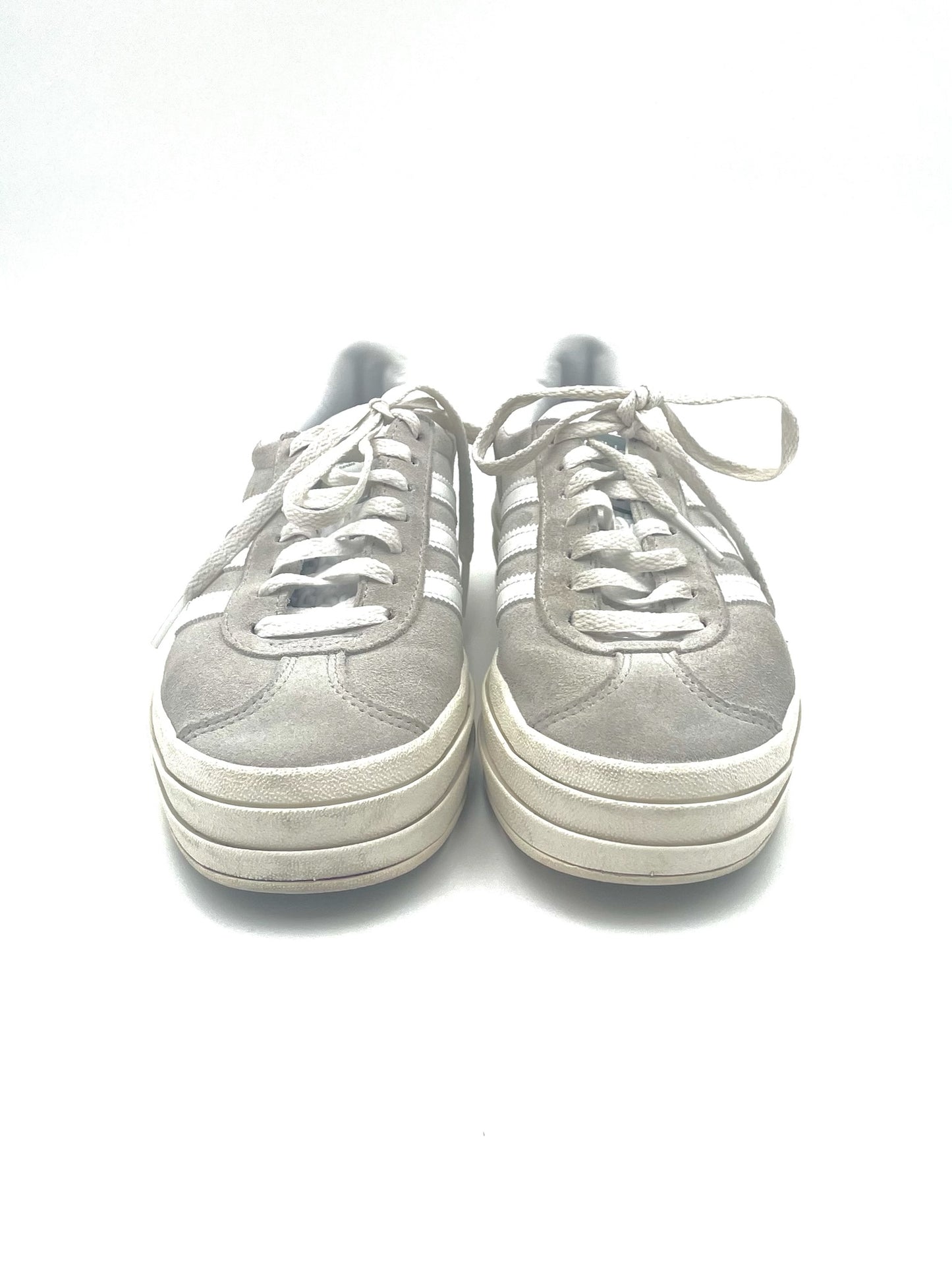 Adidas Bold Grey & White Stripe Sneakers Size 7.5